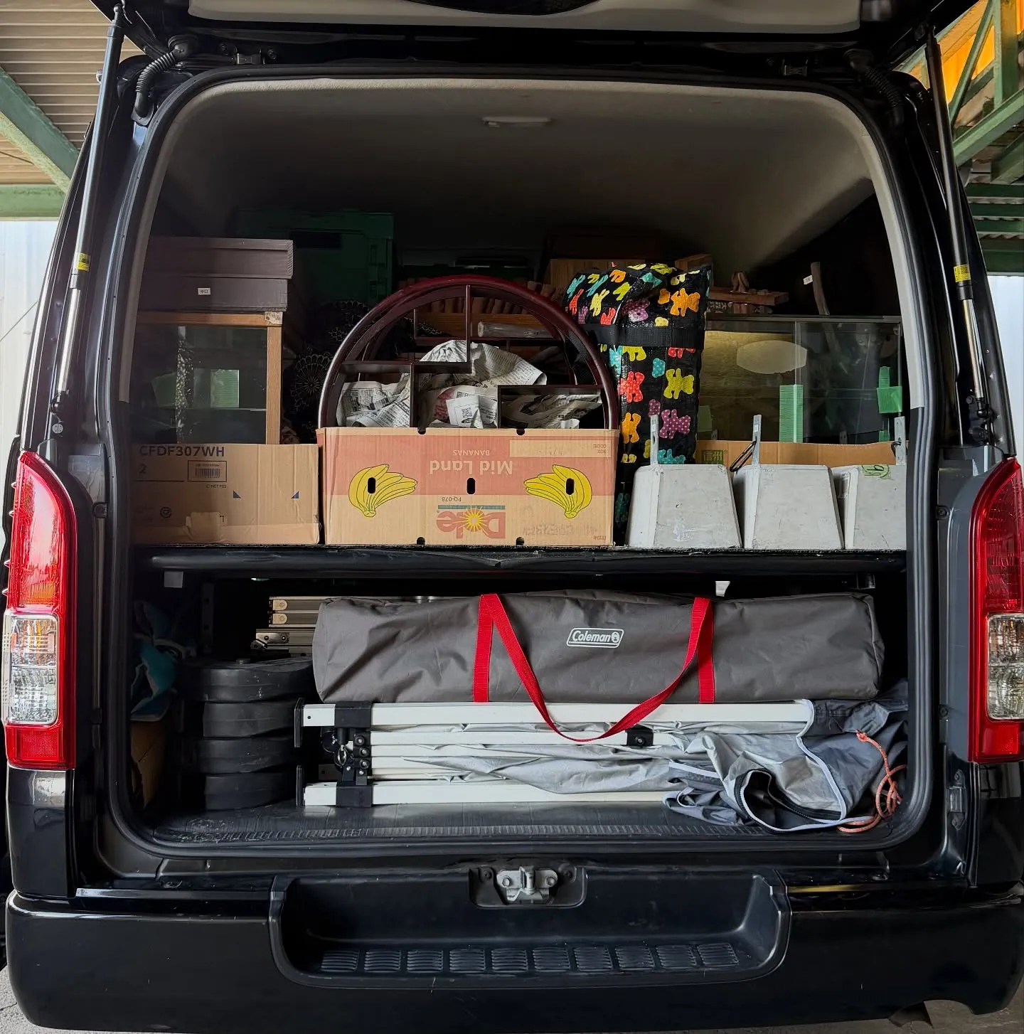 明日、北野天満宮骨董市積込完了！