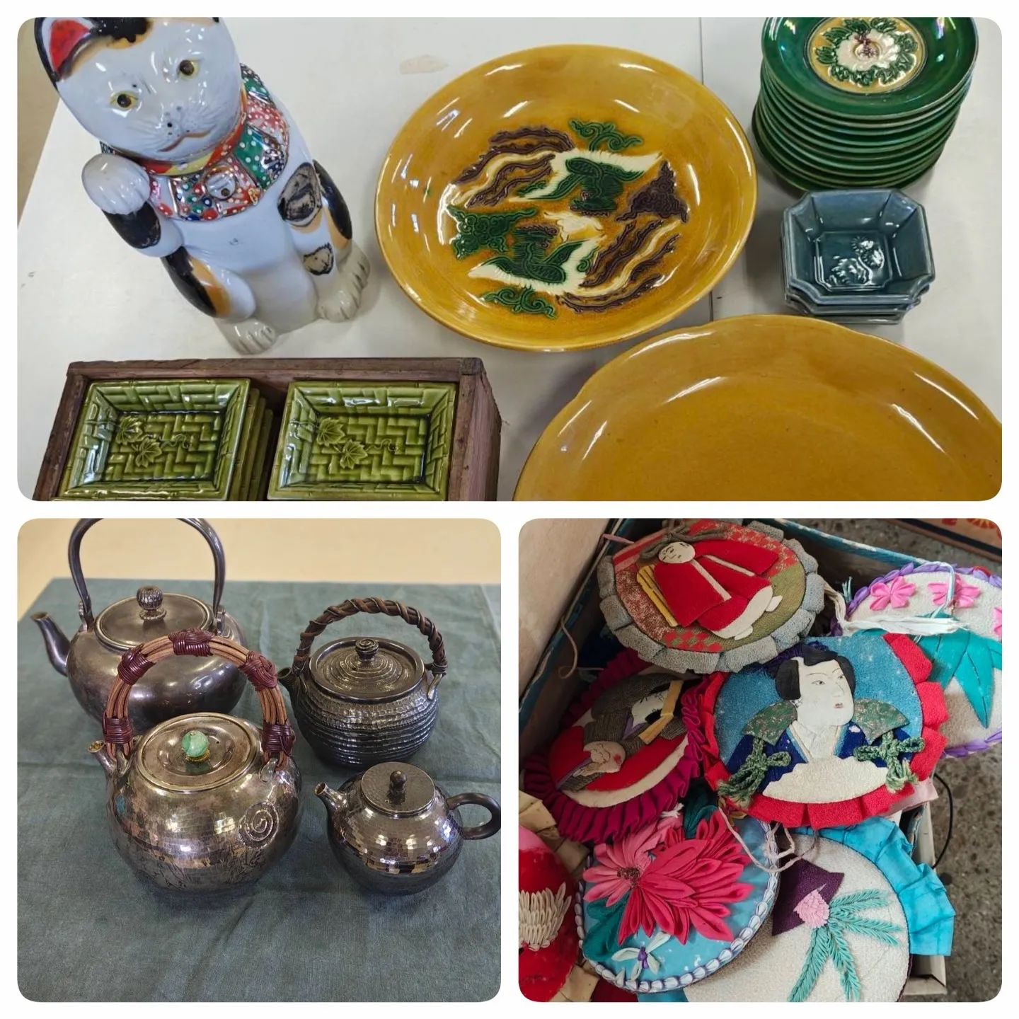 2/25 北野天満宮骨董市　珉平焼新商品多数　いつも何かと売...